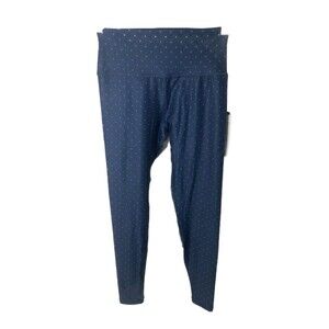 Scorpio Sol Women’s Legging's Blue Polka Dot Lightweight Athletic Size Small